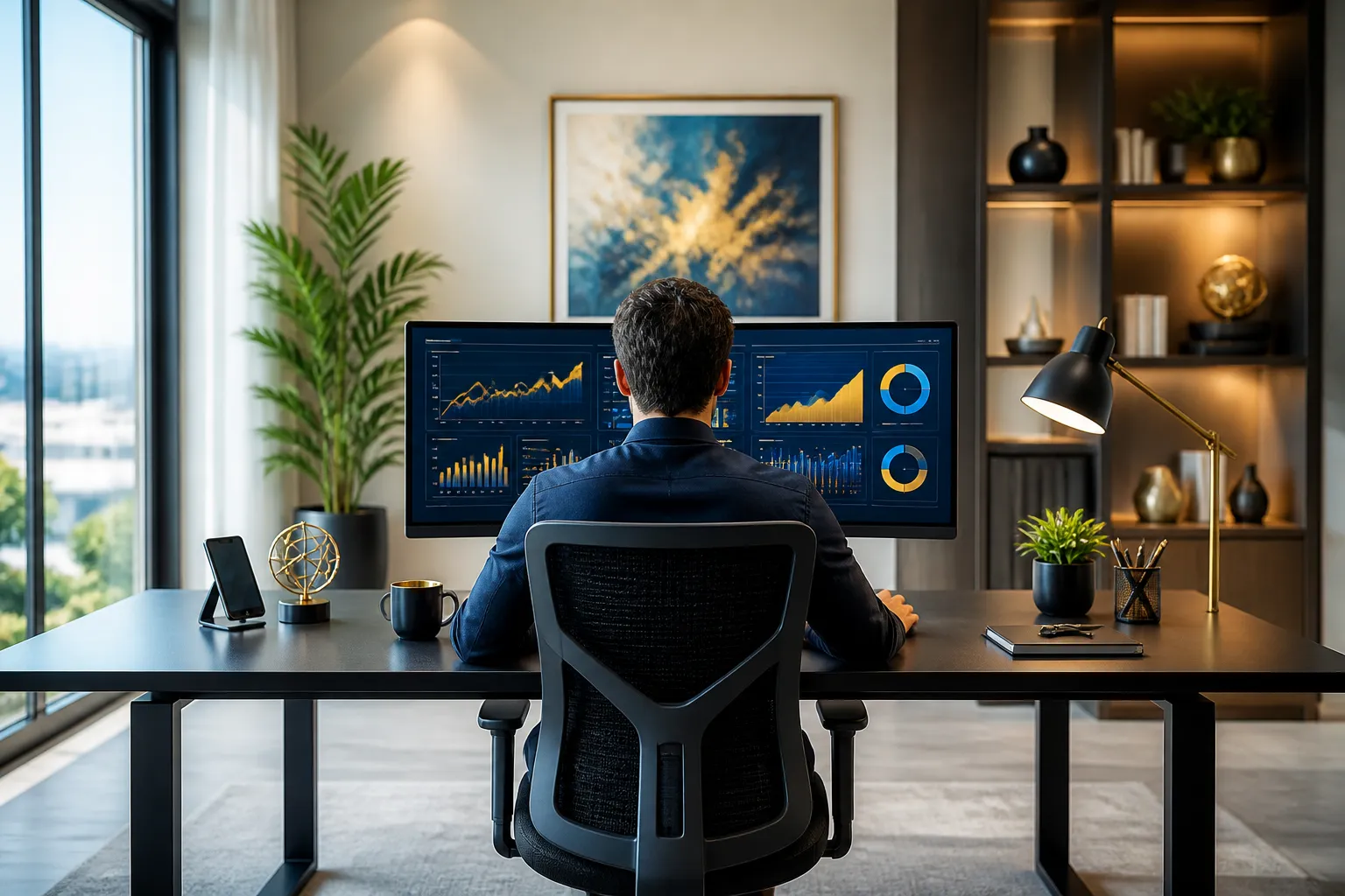 Entrepreneur using Aexvora AI marketing platform dashboard